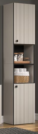 Badezimmer Hochschrank Feliz in Kaschmir grau Badschrank 40 x 186 cm