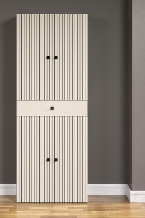 Badezimmer Hochschrank Feliz in Kaschmir Grau Badschrank 70 x 186 cm
