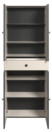Badezimmer Hochschrank Feliz in Kaschmir Grau Badschrank 70 x 186 cm
