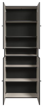Badezimmer Hochschrank Feliz in Kaschmir Grau Leistenoptik, Badschrank 70 x 186 cm