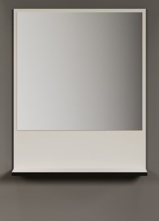 Badezimmer Spiegel Feliz in Kaschmir / Grau, Wandspiegel 60 x74 cm mit Ablage