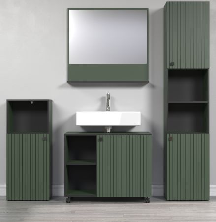 Badm�bel Set Feliz in gr�n Badkombination 4-teilig 180 x 186 cm