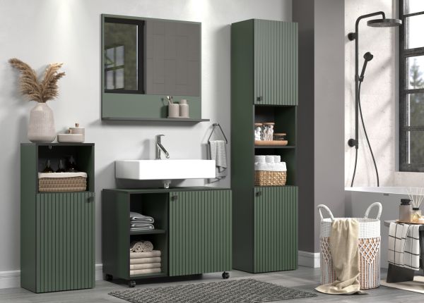 Badm�bel Set Feliz in gr�n Badkombination 4-teilig 180 x 186 cm