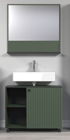 Badezimmer Spiegel Feliz in gr�n Badspiegel mit Ablage 80 cm