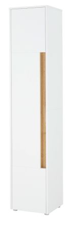 Badezimmer Hochschrank Center in wei� und Wotan Eiche Badschrank 34 x 200 cm