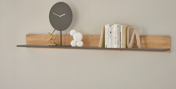 Wandboard Center in Evoke Eiche und grau Wandregal 170 x 15 cm