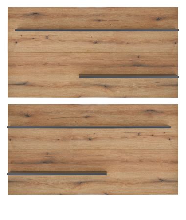 Wandpaneel Center in Evoke Eiche und grau Wandregal 155 x 80 cm