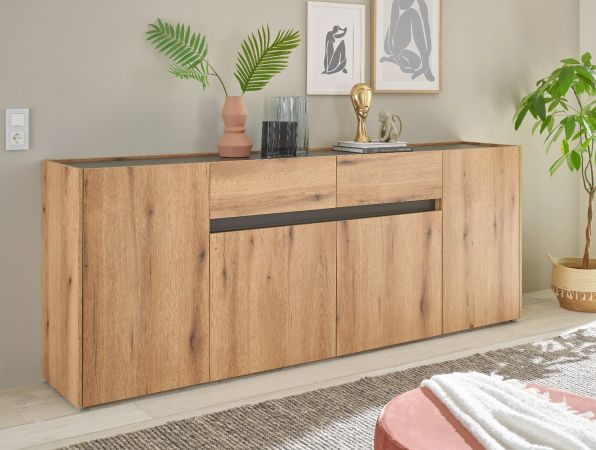 Sideboard Center in Evoke Eiche und grau Kommode 223 x 87 cm