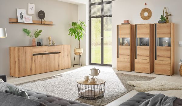 Sideboard Center in Evoke Eiche und grau Kommode 223 x 87 cm