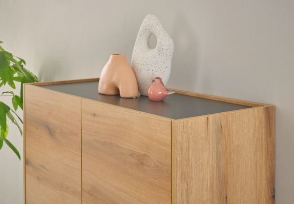 Highboard Center in Evoke Eiche und grau Kommode 100 x 120 cm
