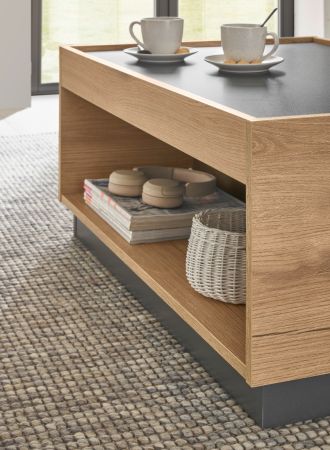 Couchtisch Center in Evoke Eiche und grau Beistelltisch 90 x 60 cm