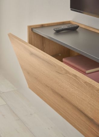 Wohnwand Center in Evoke Eiche und grau Wohnkombination Set 3-teilig 300 cm