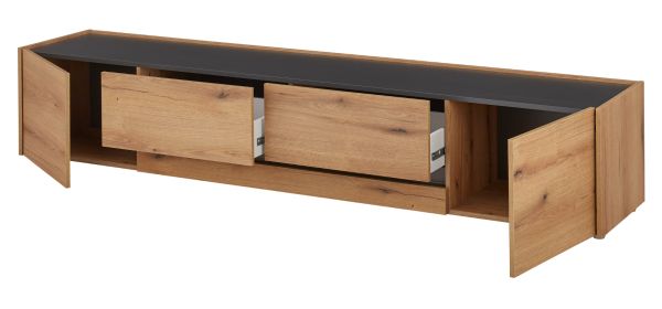 Wohnwand Center in Evoke Eiche und grau Wohnkombination Set 3-teilig 343 cm