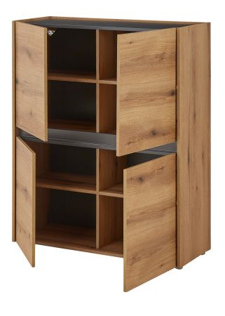 Wohnwand Center in Evoke Eiche und grau Wohnkombination Set 3-teilig 343 cm