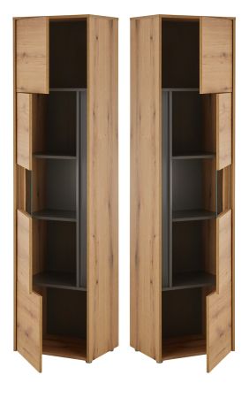 Wohnwand Center in Evoke Eiche und grau Wohnkombination Set 5-teilig 350 cm