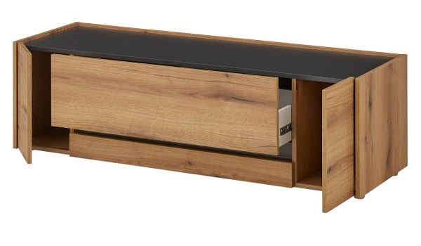 Wohnwand Center in Evoke Eiche und grau Wohnkombination Set 5-teilig 350 cm