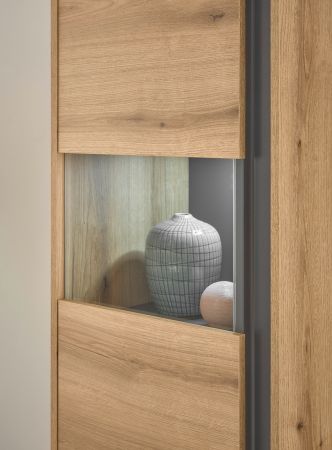 Wohnwand Center in Evoke Eiche und grau Wohnkombination Set 5-teilig mit XXL-TV-Schrank 440 cm