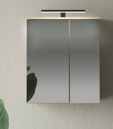 Badezimmer Spiegelschrank Torsby in Evoke Eiche Badschrank 2-t�rig 60 x 70 cm