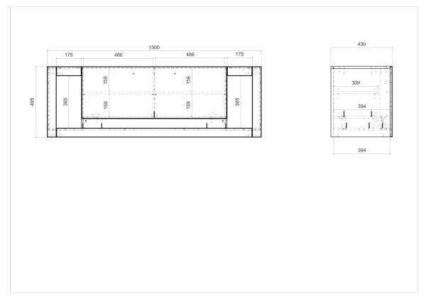 TV-Lowboard Rivian in wei� matt und Evoke Eiche TV Unterteil 150 x 49 cm