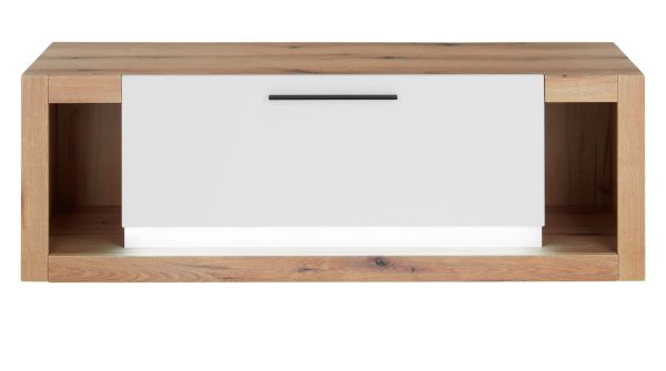 TV-Lowboard Rivian in wei� matt und Evoke Eiche TV Unterteil 150 x 49 cm