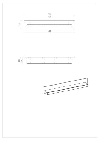 Wandboard Rivian in wei� matt und Evoke Eiche Wandregal 150 cm