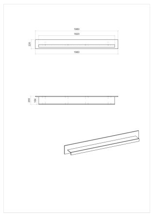 Wandboard Rivian in wei� matt und Evoke Eiche Wandregal 198 cm