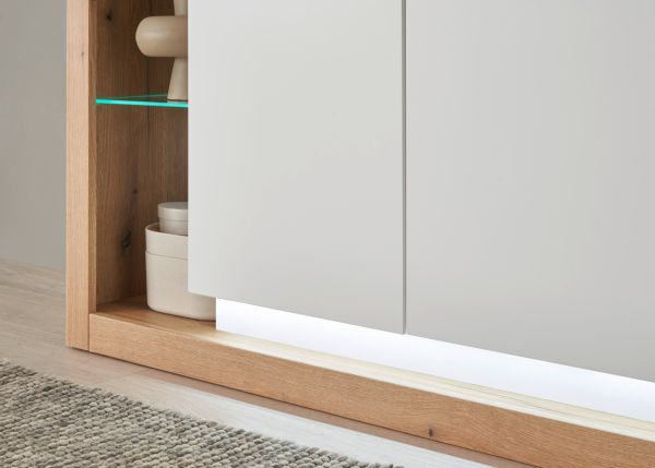 Sideboard Rivian in wei� matt und Evoke Eiche Kommode 198 x 83 cm