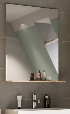Badezimmer Spiegel Mambo in Sonoma Eiche Badspiegel mit Ablage 60 x 79 cm