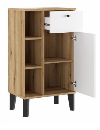 Badezimmer Kommode Torsby in wei� und Evoke Eiche Badkommode 51 x 90 cm
