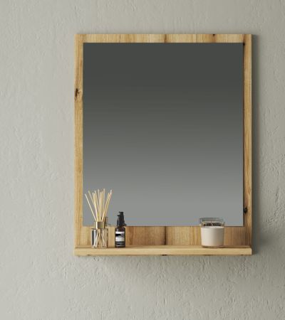 Badezimmer Spiegel Torsby in Evoke Eiche Badspiegel mit Ablage 60 x 75 cm