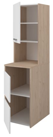 Waschmaschinenschrank Laundry in wei� und Jackson Eiche Set 4-teilig 268 x 184 cm