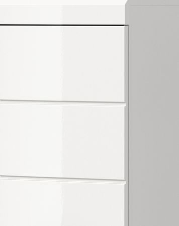 Badezimmer Kommode Shawn in wei� Hochglanz Badschrank 74 x 88 cm