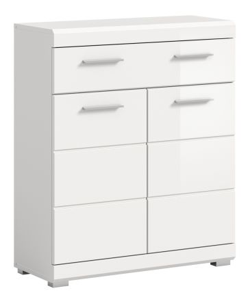 Badezimmer Kommode Shawn in wei� Hochglanz Badschrank 74 x 88 cm