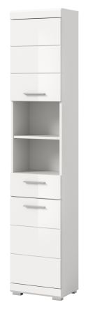 Badezimmer Hochschrank Shawn in wei� Hochglanz Badschrank 37 x 191 cm