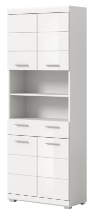 Badezimmer Hochschrank Shawn in wei� Hochglanz Badschrank 74 x 191 cm