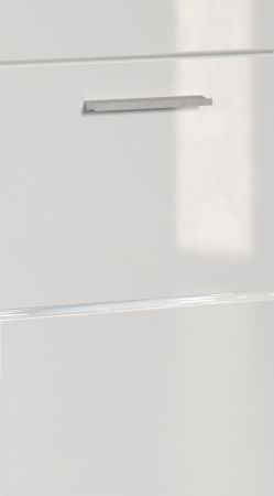 Badezimmer Midischrank Shawn in wei� Hochglanz Badschrank 74 x 141 cm