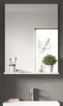 Badezimmer Spiegel Shawn in wei� Badspiegel mit Ablage 60 x 79 cm