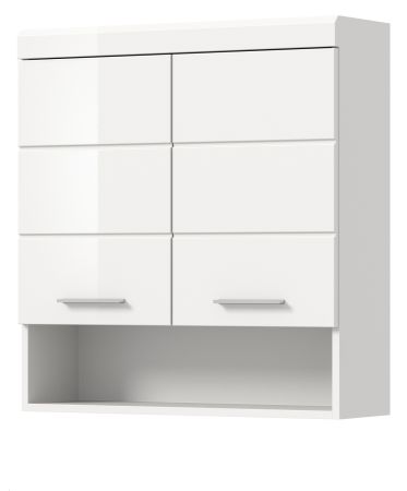 Badezimmer H�ngeschrank Shawn in wei� Hochglanz Badschrank h�ngend 74 x 79 cm