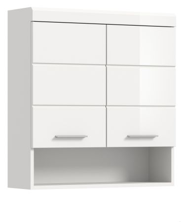 Badezimmer H�ngeschrank Shawn in wei� Hochglanz Badschrank h�ngend 74 x 79 cm