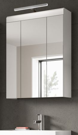 Badezimmer Spiegelschrank Shawn in wei� Hochglanz Badschrank 3-t�rig 60 x 79 cm