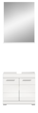 Badm�bel Set 2-teilig Shawn in wei� Hochglanz Badkombination 60 x 191 cm