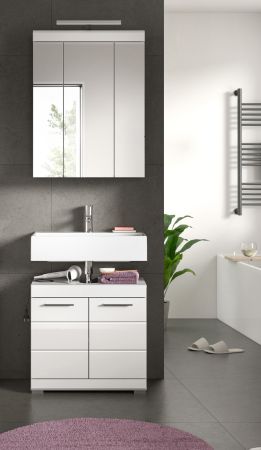 Badm�bel Set 2-teilig Shawn in wei� Hochglanz Badkombination 60 x 191 cm