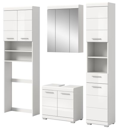 Badm�bel Set 4-teilig Shawn in wei� Hochglanz Badkombination 190 x 191 cm