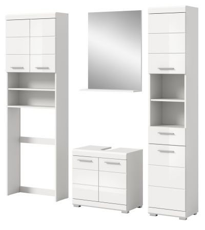 Badm�bel Set 4-teilig Shawn in wei� Hochglanz Badkombination 190 x 191 cm