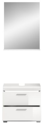 Badm�bel Set 2-teilig Shawn in wei� Hochglanz Badkombination 60 x 191 cm