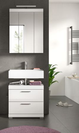 Badm�bel Set 2-teilig Shawn in wei� Hochglanz Badkombination 60 x 191 cm