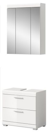 Badm�bel Set 2-teilig Shawn in wei� Hochglanz Badkombination 60 x 191 cm