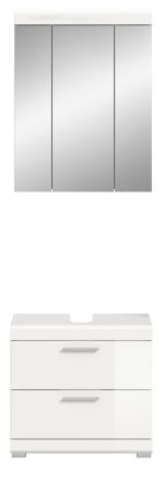 Badm�bel Set 2-teilig Shawn in wei� Hochglanz Badkombination 60 x 191 cm