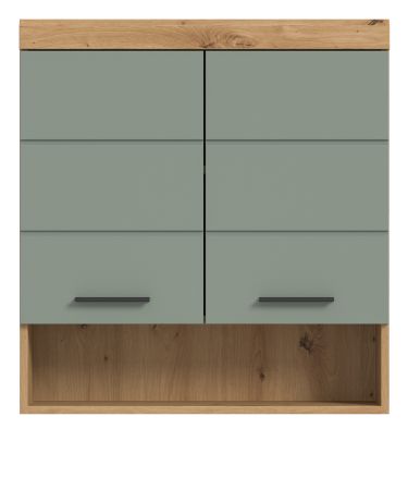 Badezimmer H�ngeschrank Shawn in Salbei und Artisan Eiche Badschrank h�ngend 74 x 79 cm