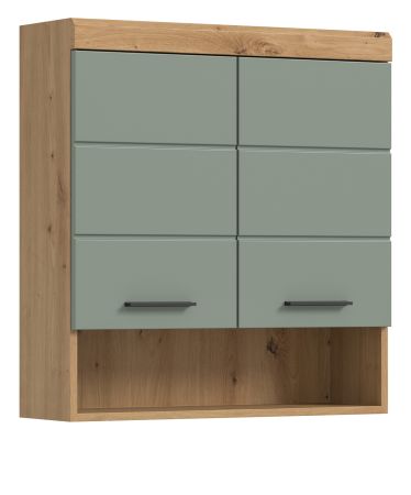 Badezimmer H�ngeschrank Shawn in Salbei und Artisan Eiche Badschrank h�ngend 74 x 79 cm